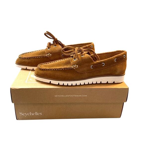 Seychelles Kipper Suede Boat Shoe in Tan Size 8 New in Box - Picture 9 of 11
